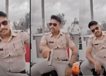 Constableয়ে ভিডিঅ’ত কৰিলে Singhamৰ অভিনয়, দেখুৱালে বন্দুকো; অৱশেষত…Viral Video