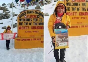 ৭৯ দিনত ২৭৯৬ কিঃমিঃ খোজকাঢ়ি লাডাখ পালেগৈ অসম কন্যা অঞ্জলি দাসে