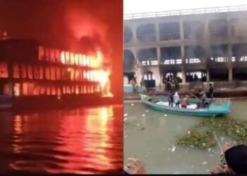 ভয়ংকৰ ঘটনা; নদীৰ মাজতে জাহাজত লাগিল জুই, ৩৬ গৰাকী লোক জীৱন্তে অগ্নিদগ্ধ, ১০০তকৈ অধিক লোক আহত, প্ৰাণ ৰক্ষাৰ বাবে নদীত জপিয়াইছিল বহু কেইজনে