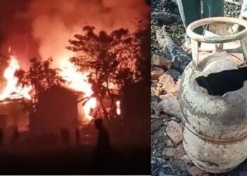 একুৰা জুই, দুটাকৈ চিলিণ্ডাৰ বিস্ফোৰণ, ৮টা পৰিয়াল গৃহহীন; ৩০ লাখ টকাৰ ক্ষতি