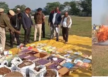 ১ কোটি নিচাযুক্ত সামগ্ৰী জ্বলাই দিয়ে আৰক্ষীয়ে; ইয়াত আছে ব্ৰাউন ছুগাৰ ৪০০ গ্ৰাম, গাঞ্জা ১০২ কেজি, নিচাজাতীয় টেবলেট ৫১৩৬টা, নিচাযুক্ত কফচিৰাপ ৬১৪ বটল আৰু কেপচুল ৪৩২টা