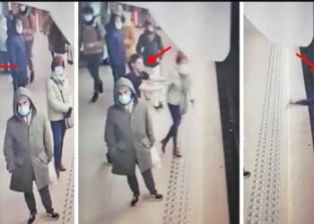 দ্ৰুতবেগত আহি থকা ৰে’লৰ সন্মুখত এজন লোকে এগৰাকী মহিলাক মাৰি দিয়ে ঠেলা; তাৰ পিছত কি হ’ল জানিবলৈ চাওক Viral VIDEO