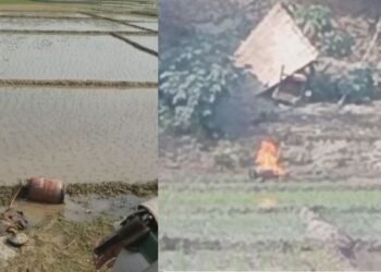 এজন সাহসী যুৱকৰ বাবে ৰক্ষা পৰিল এটা অঞ্চল; জ্বলি থকা চিলিণ্ডাৰ ডাঙি পেলাই দিয়ে পথাৰত, ভাত ৰান্ধি থাকোতে এজন লোকৰ ঘৰত চিলিণ্ডাৰত লাগিছিল জুই
