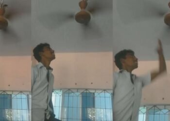 সম্পূৰ্ণ গতিত (Full Speed) ঘূৰি থকা ফেনখন ৰখাবলৈ যুৱকজনে দিলে হাত; তাৰ পিছত কি হ’ল… চাওক Shocking Video