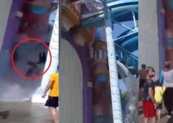 ভয়ংকৰ! হঠাৎ ভাঙি পৰিল ৱাটাৰ পাৰ্কৰ শ্লাইড; কেইবা মিটাৰ ওপৰৰ পৰা বাগৰি পৰে বহু কেইজন লোক, এতিয়া হাস্পতালত গনিছে মৃত্যুৰ ক্ষণ, আপুনিও হয়তো কেতিয়াও দেখা নাই এনে ভয়ংকৰ ভিডিঅ’, Watch Viral Video