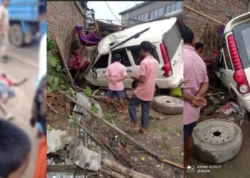ভয়ংকৰ! নিয়ন্ত্ৰণহীন স্কৰপিঅ’ বাহনে খুন্দিয়াই প্ৰাণ কাঢ়িলে ৰাস্তাৰে গৈ থকা এজন লোকৰ; তাৰ পিছত চিধাই খুন্দা মাৰি ভাঙি পেলাই এটা ঘৰ